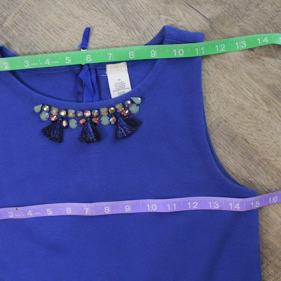 Crewcuts Girls' Gemstone Tassel Tank Dress 14 - Picture 11 of 12